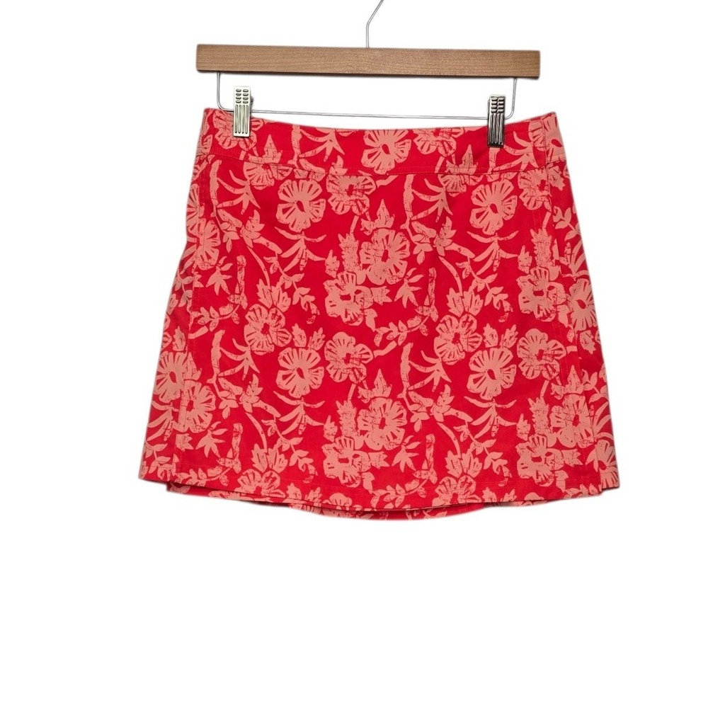 RipSkirt Hawaii Red Floral Tropical Wrap Mini Skirt Size Small Quick Dry Travel